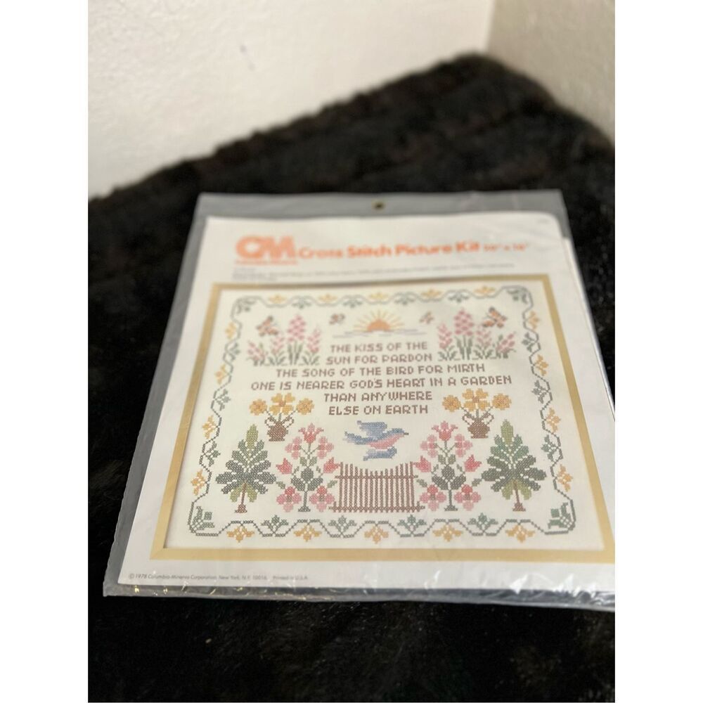 Columbia Minerva Kiss of the Sun Stamped Cross Stitch Kit 6785 Cottagecore 20x16